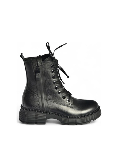 Fox Shoes V555589103 Siyah Hakiki Deri Bağcıklı Postal Bot Siyah
