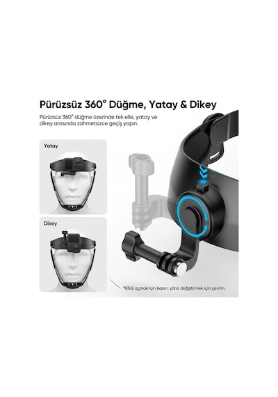Ulanzi Cm029 Ayarlanabilir Aksiyon Kamera Ve Telefon Head Mount Pov Çekim Sistemi - C098a Siyah