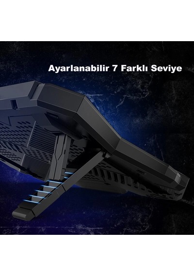 Coolcold Led K40 6 Fanlı 17 İnç Rgb Laptop Notebook Soğutucu Stand
