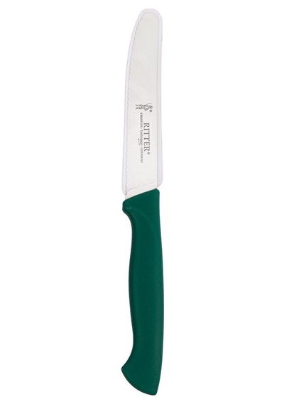 Solingen Yeşil Sebze Bıçağı Tırtıklı, 22 Cm, Paslanmaz Alman Çeliği, Ergonomik Sap Tekli -153 Yeşil