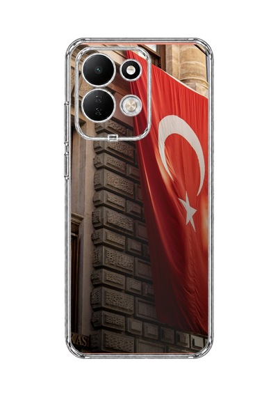 Redmi 17 4g/5g Uyumlu Dev Türk Bayrağı Baskılı Silikon Kılıf