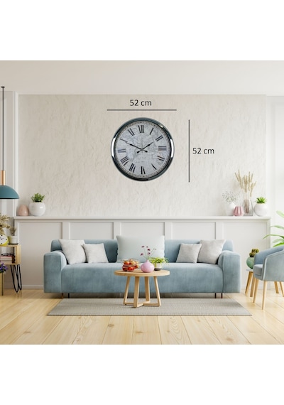 Krom Imperium 52 Cm Metal Dünya Haritası Duvar Saati çok Renkli