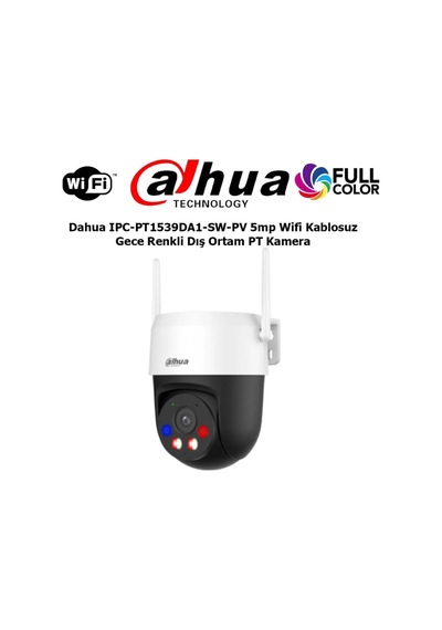 Dahua Ipc-pt1539da1-sw-pv, 5mpix, 4mm Lens H265, Dual Smart Light, Ip66, Wifi, Dahili Mikrofon, Pt Speed Dome Ip Kamera
