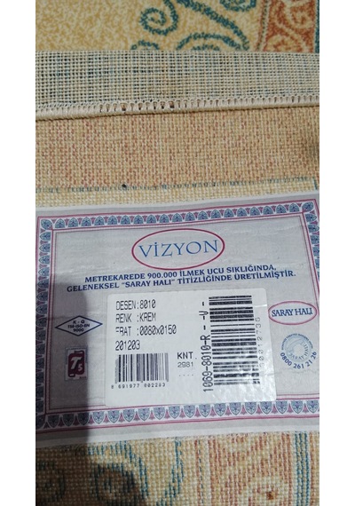 Saray Halı Vizyon 8010 Krem 80 150