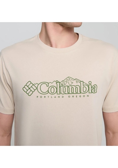 Columbia Csc Branded Peaks Erkek Kısa Kollu Tişört-8056 Bej