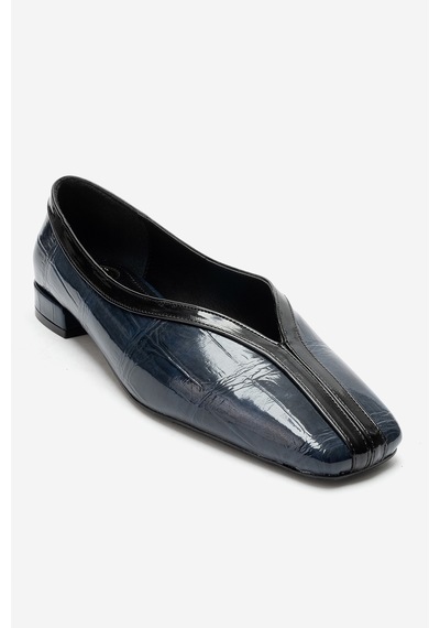 Luvi Shoes Helene Lacivert Baskı Kadın Babet Ayakkabı