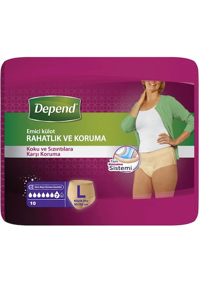 Depend Emici Külot Lohusa Pedi Large 10lu +mesane Pedi 10lu 6lı