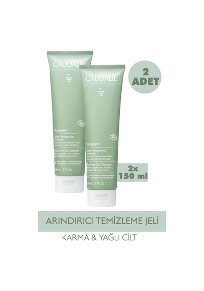 Caudalie Vinopure Nettoyante Purifiante Gel 150 Ml 2 Adet