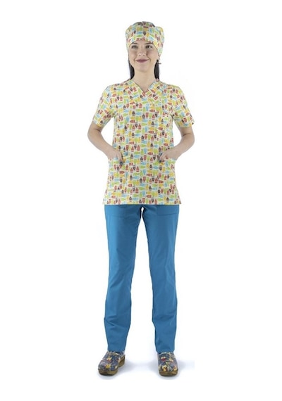 Zarf Yaka Desenli Üst - 3903 Baykuş-6399
