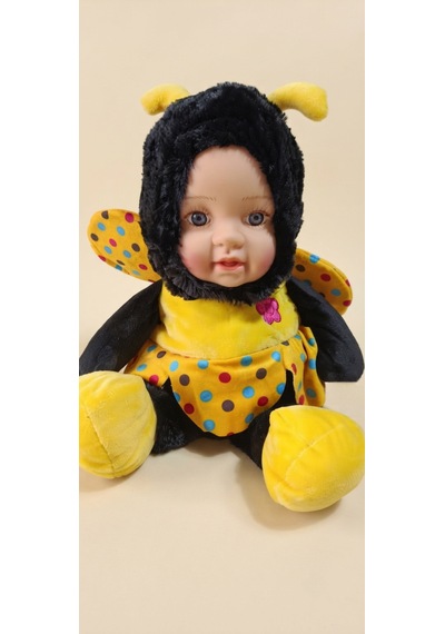 Peluş Bebek Yüzlü Arı 40 Cm Sarı - Siyah