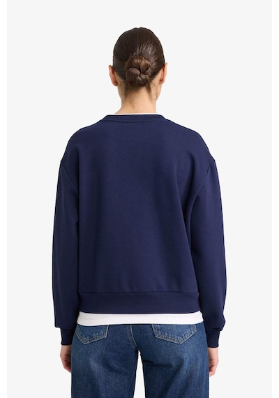 Defacto Relax Fit Bisiklet Yaka Baskılı Kalın Sweatshirt G6298ax25wnnv251 Lacivert-nv251