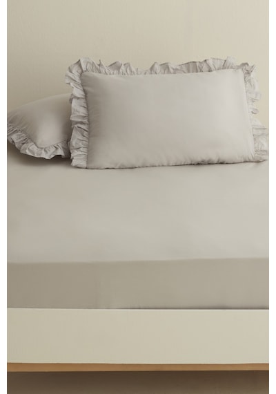 Karaca Home Basic %100 Pamuk Tek Kişilik Düz Çarşaf Gri