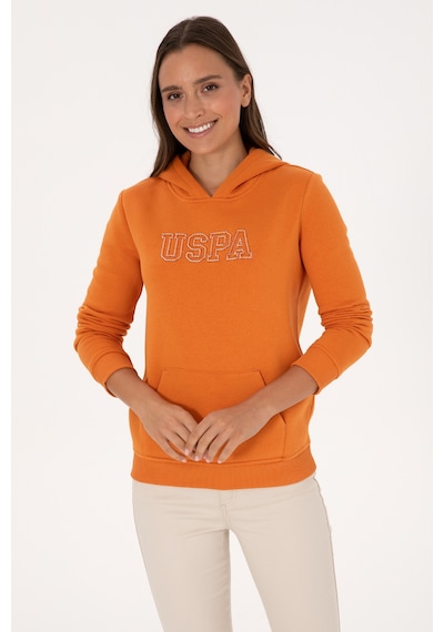 U.S. Polo Assn. Kadın Bakır Şardonlu Kapüşonlu Basic Sweatshirt 50313566-VR182