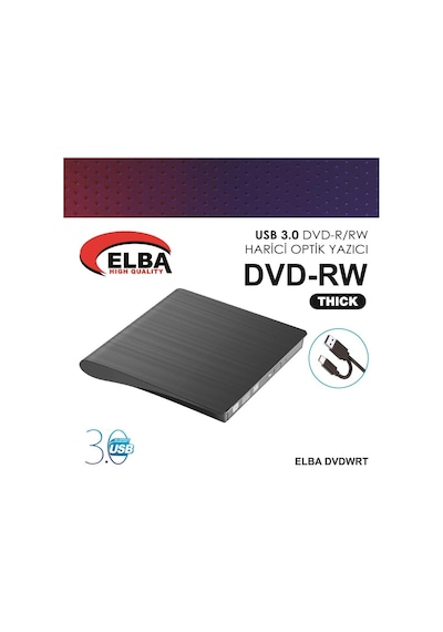 Elba Dvdwrt-thck Harici Dvdrw Thick, Siyah Dvd Yazıcı Writer