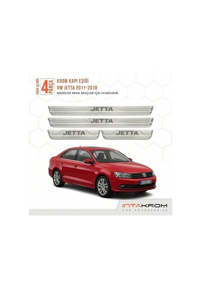 Volkswagen Jetta 2011-2018 Uyumlu Satine Krom Kapı Koruma Eşiği 4