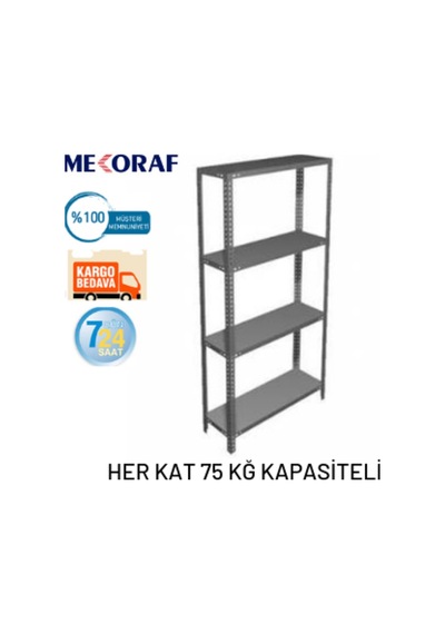 Mekoraf Mekoraf 31 X 93 4 Katlı 2 Metre Arsiv Ve Depo Çelik Raf Sistemi