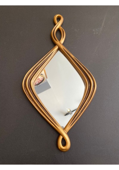 Dekoratif Polyester Üçlü Damla Burgulu Lüks Salon Ayna Takımı Gold-siyah Eskitme