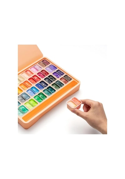 Hımı Twin Cup Gouache Set 48 Renk X 12 Gr Guaj Boya Peach Fuzz Case Çok Renkli