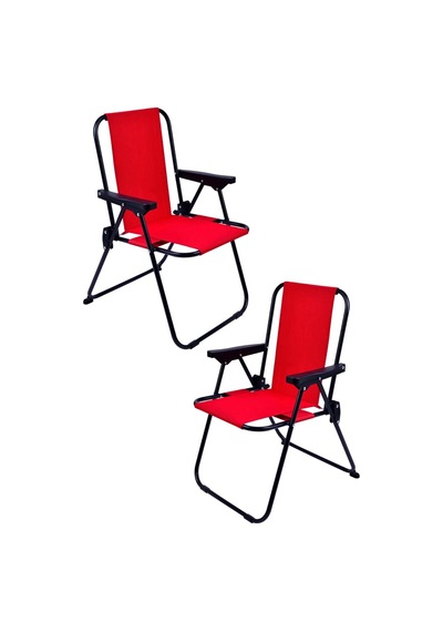 Exent 2 Adet 2-6 Yaş Lüx Çocuk Piknik Sandalyesi-mini Kamp Sandalyesi-kırmızı Çok Renkli