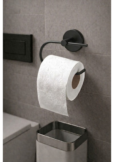 Buççin Online Mağaza Yapışkanlı Tuvalet Kağıtlığı Wc Kağıtlık Tuvalet Kağıdı Askısı Siyah Paslanmaz Çelik Siyah Çok Renkli