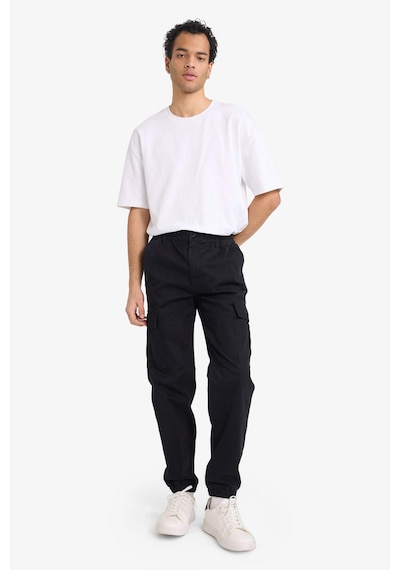 Defacto Regular Jogger Kargo Cepli Gabardin Pantolon C9163ax26spbk81 Siyah-bk81