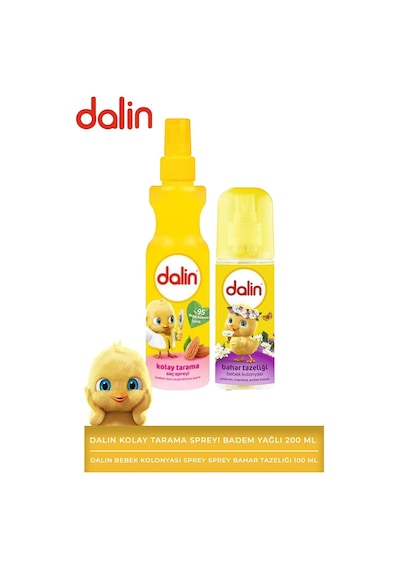 Dalin Kolay Tarama Spreyi Badem Yağlı 200 Ml + Dalin Bebek Kolonyası Sprey Sprey Bahar Tazeliği 100 Ml