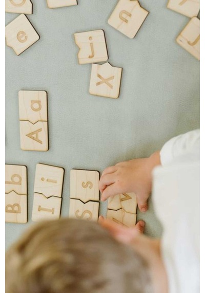 Montessori Ingilizce Türkçe Ahşap Alfabe Bulmacası Büyük Ve Küçük Harf Eşleştirme Oyunu