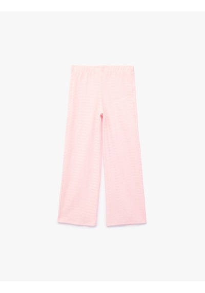 Koton Geniş Paça Basic Pantolon Pembe 6skg40220ak Gül