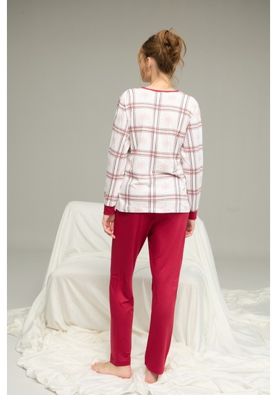 Siyah İnci Örme Pamuklu Pijama Takım25240236 Çok Renkli