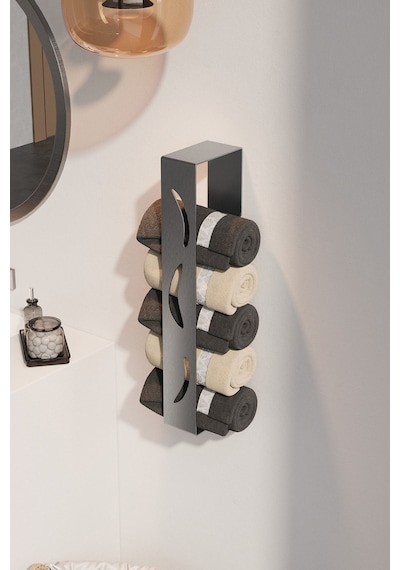 Paslanmaz Çelik Yapışkanlı Havlu Düzenleyici-inox Satine Seçenekli Modern Havluluk Gri
