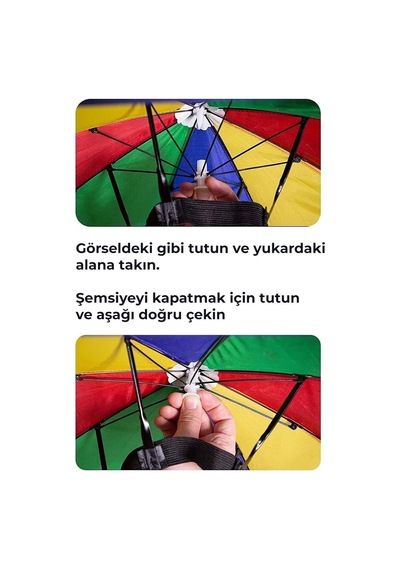 Xmlbayiciniz Kafaya Takılan Şapka Şemsiye Gölgelik Plaj Yazlık Kafa Şemsiyesi- Pembe Çok Renkli