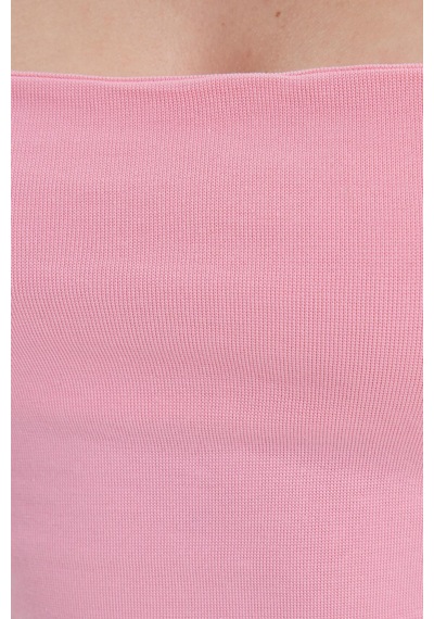 Tudors Kadın Slim Fit Dar Kesim Pamuklu Straplez Pembe Bluz-38845 Pembe