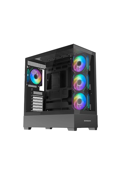 Gamebooster Gb-xmc01 Nyvra Falcon Siyah 750w 80+ Bronze Atx Apfc 3.1 Pcı-e 5.1 4 Argb Pwm Fan Atx Tower Seavıew Gamıng Kasa