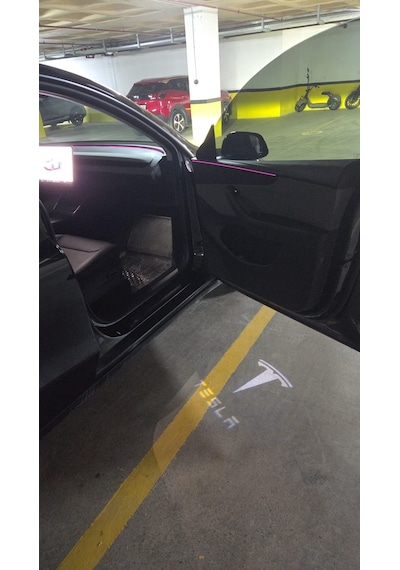 Tesla Model 3 Kapı Altı Hayalet Logo