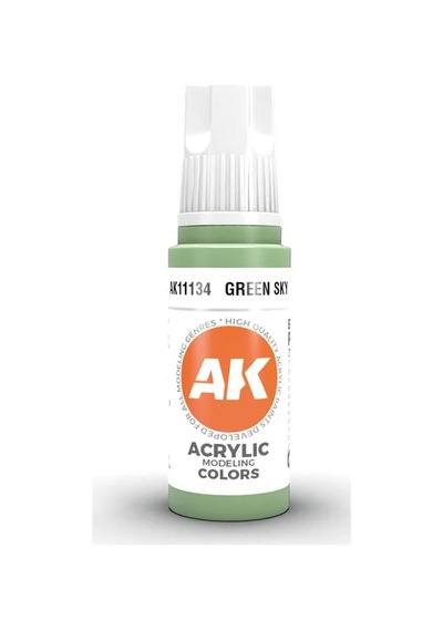 Ak Interactive 11134, 17 Ml. 3gen Green Sky Maket Boyası Standart