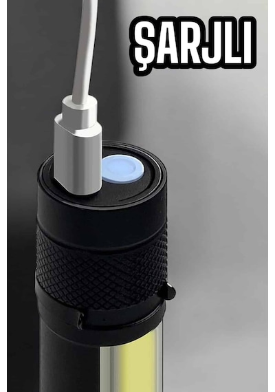 El Feneri Led Usb Şarjlı Zoom Mini Led Işık Acil Durum Feneri Renkli