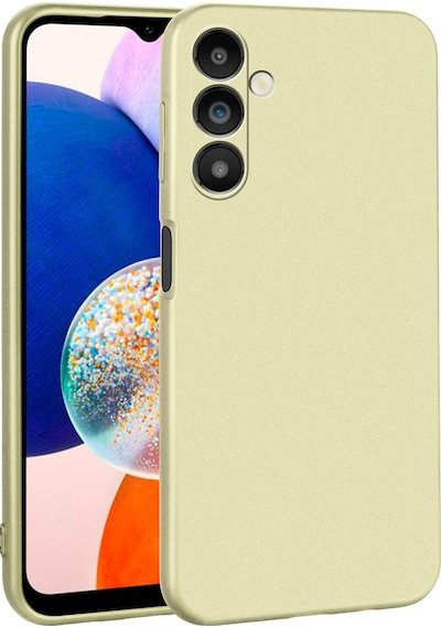 Noktaks - Samsung Galaxy Uyumlu A14 - Kılıf Mat Renkli Esnek Premier Silikon Kapak - Gold