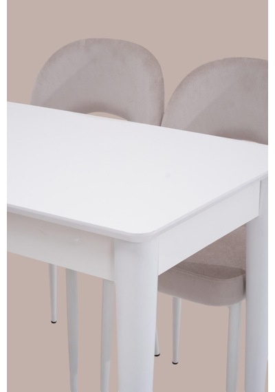 Melisa Mdf Lak Panel Açılır Mutfak Masası 60x100 beyaz