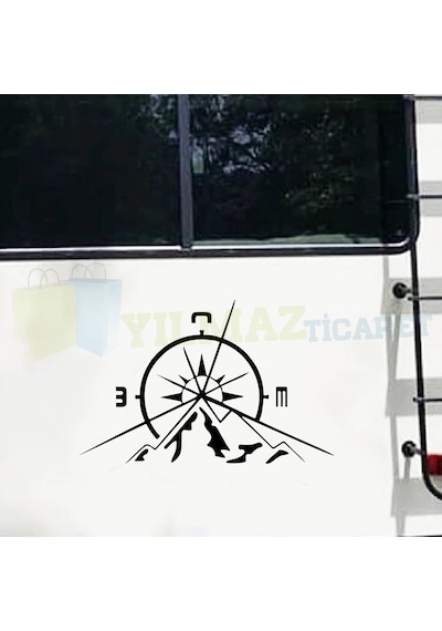 Karavan Çekme Pusula Dağ Off Road Oto Sticker Yapıştırma Etiket