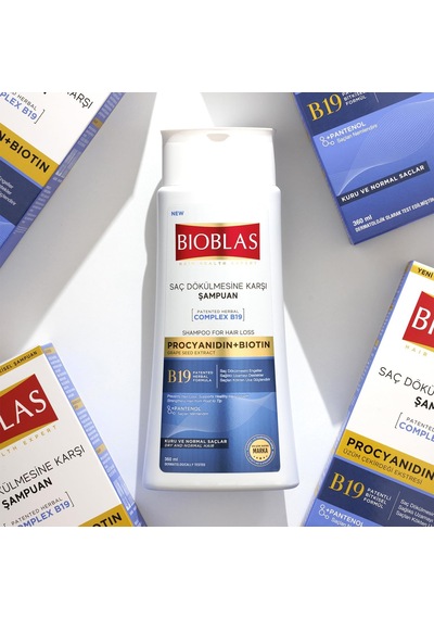 Procyanidin & Biotin Saç Dökülmesine Karşı Anti-stres Şampuan Bitkisel Kompleks B19, Parabensiz, Tüm Saç Tipleri, 360 Ml