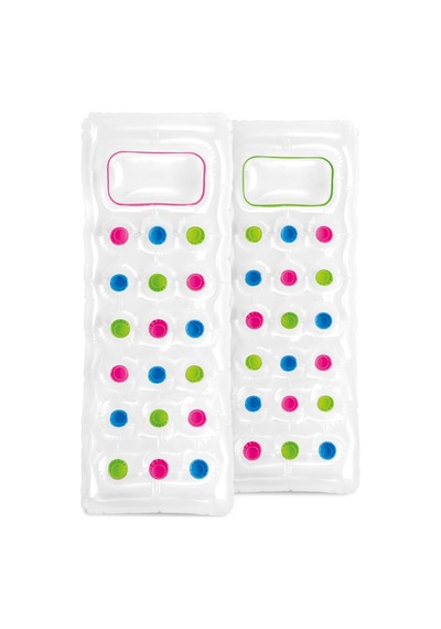 Intex 59894 Şeffaf Pencereli Bardaklı Yatak 188 Cm, Su Sporları, Çok Renkli