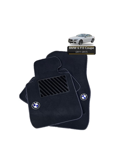 Oto Halı Paspas Seti Bmw 6 F13 Coupe 2011 2017 Uyumlu Sport Kaymaz & Şık Tasarım - Siyah Logolu