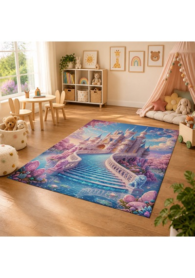 Kartela Halı Büyülü Prenses Macerası Kaymaz Taban Çocuk Oyun Halısı - 200 X 300 Cm Çok Renkli