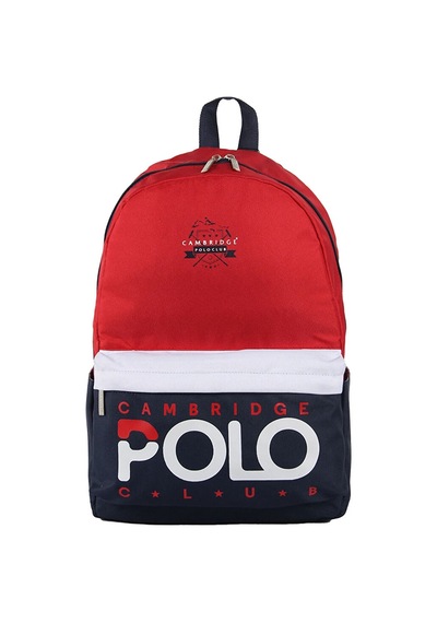 Cambridge Polo Club Preppy Tek Sırt Çantası Kırmızı Cpc3018 Çok Renkli