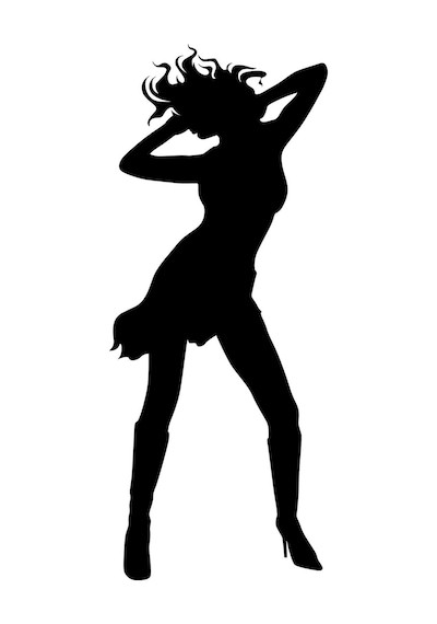 Dansçı Folyo Sticker Derstv1108 70cm Uzunluk Siyah