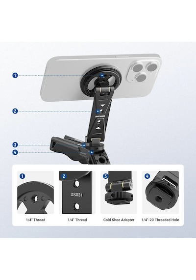 Neewer Ds031 Profesyonel Manyetik Telefon Tripod Bağlantı Aparatı