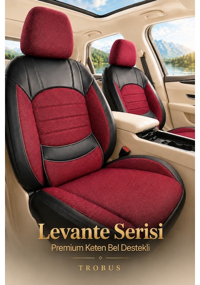 Fiat Tipo 1990-2000 Uyumlu Levante Serisi Bordo Siyah Oto Koltuk Kılıfı