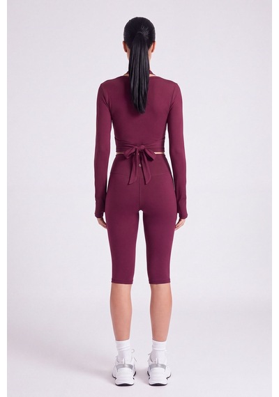 Holly Lolly Bağlamalı Crop Kesim Ellen Bolero Bordo