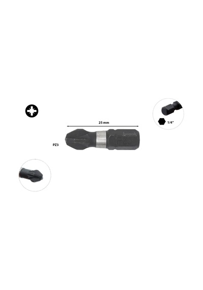 Ceta Form Pz3 X 25 Mm Darbeli Yıldız Bits Uç Cb/353tm