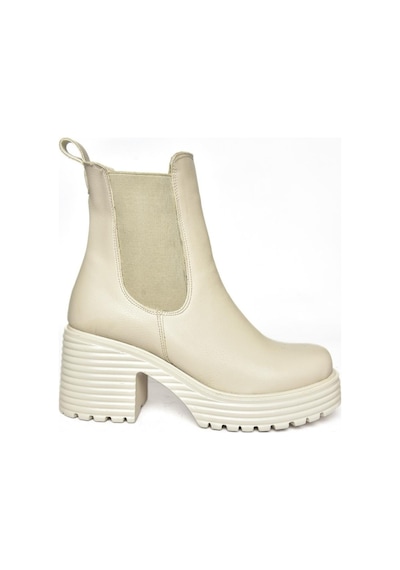 Fox Shoes R996020009 Bej Kalın Topuklu Kadın Bot Bej